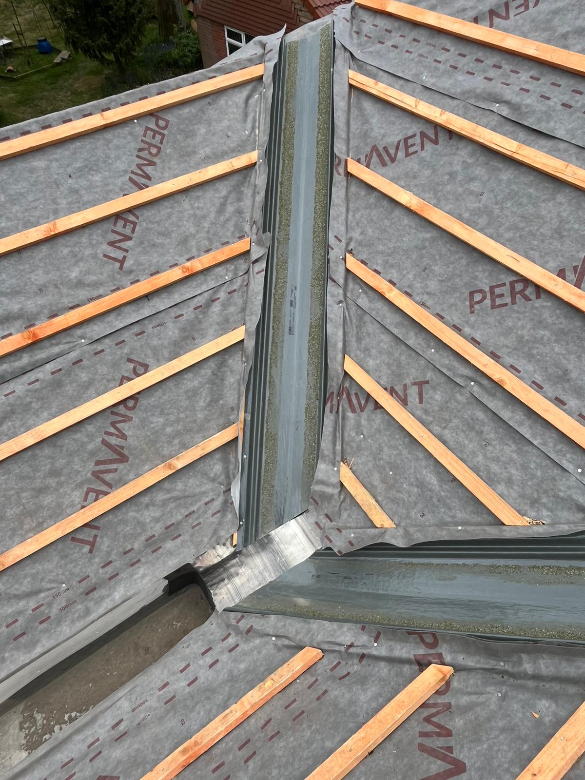 New lead flashing around chimney